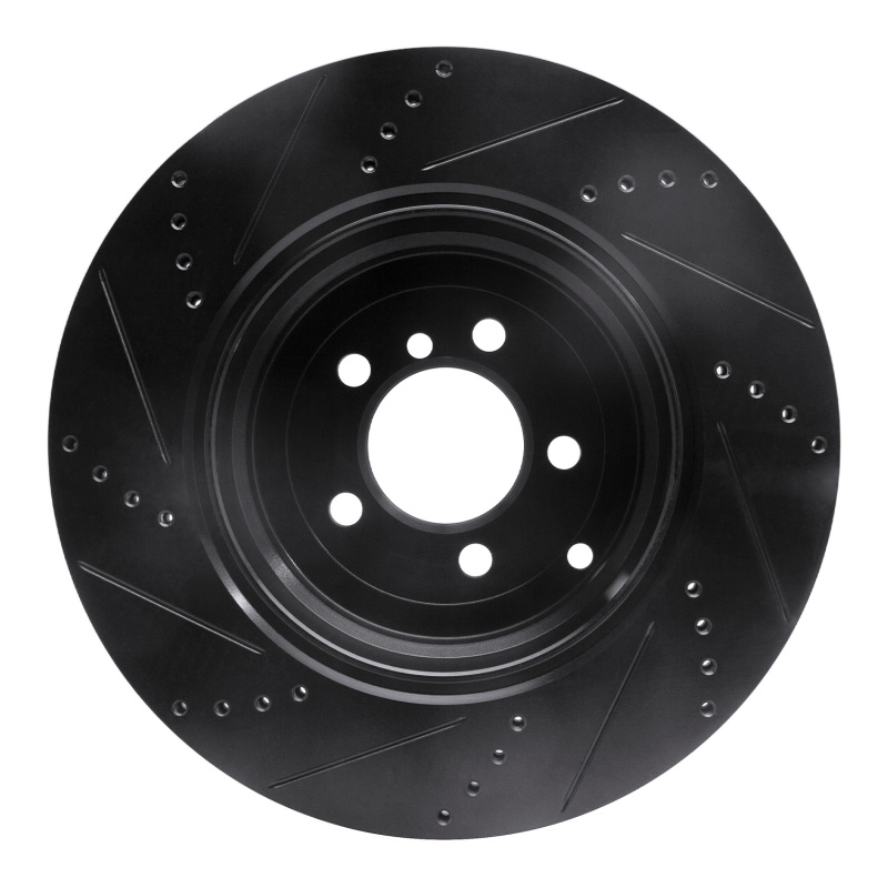 Land Rover Range Rover Brake Rotor (1) - Rear Right - R1 Concepts - Drilled & Slotted - Black - `10-`12